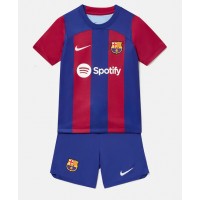 Fotballdrakt Barn Barcelona Hjemmedraktsett 2023-24 Kortermet (+ Korte bukser)